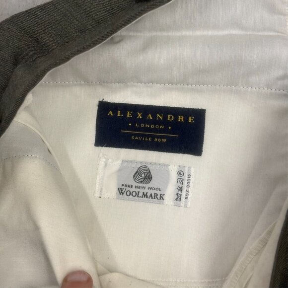 Alexandre of London Savile Row Dress Pants Wool Trousers Pleated Brown 40x31 - Picture 4 of 9